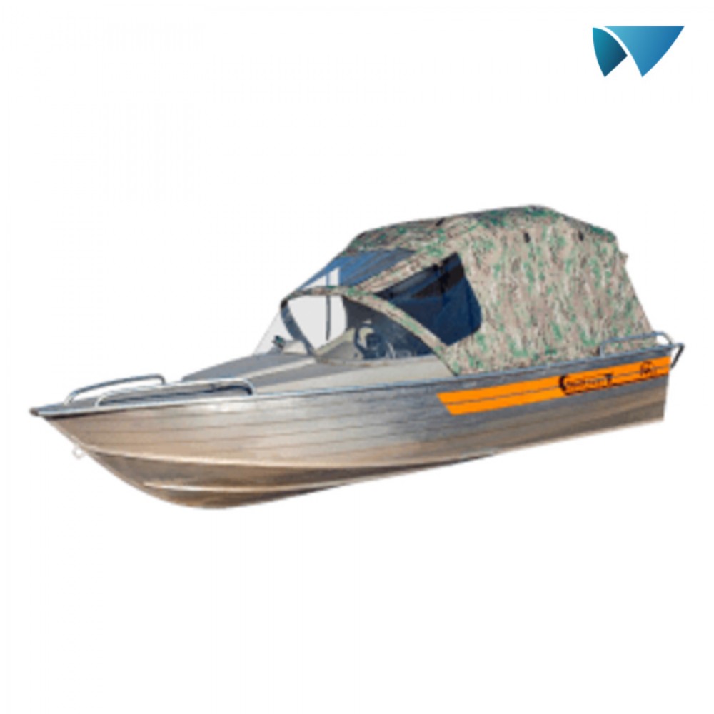 Ходовой тент «Рубка-СТС» для лодки «Wyatboat-460 DCM» на штатное заводское стекло
